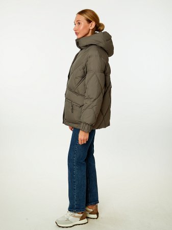 Пуховик женский стёганый с капюшоном