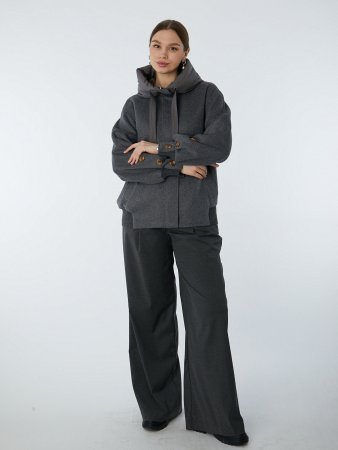 Драповая куртка с капюшоном