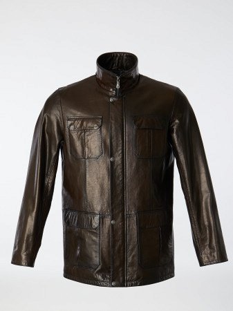 Удлиненная куртка из натуральной кожи