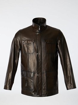 Удлиненная куртка из натуральной кожи