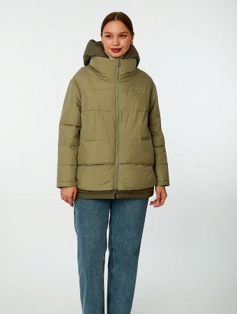 Пуховик женский стёганый с капюшоном