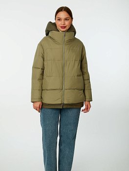 Пуховик женский стёганый с капюшоном