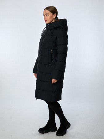 Пуховик женский стёганый с капюшоном 