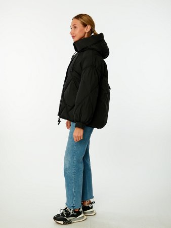 Пуховик женский стёганый с капюшоном